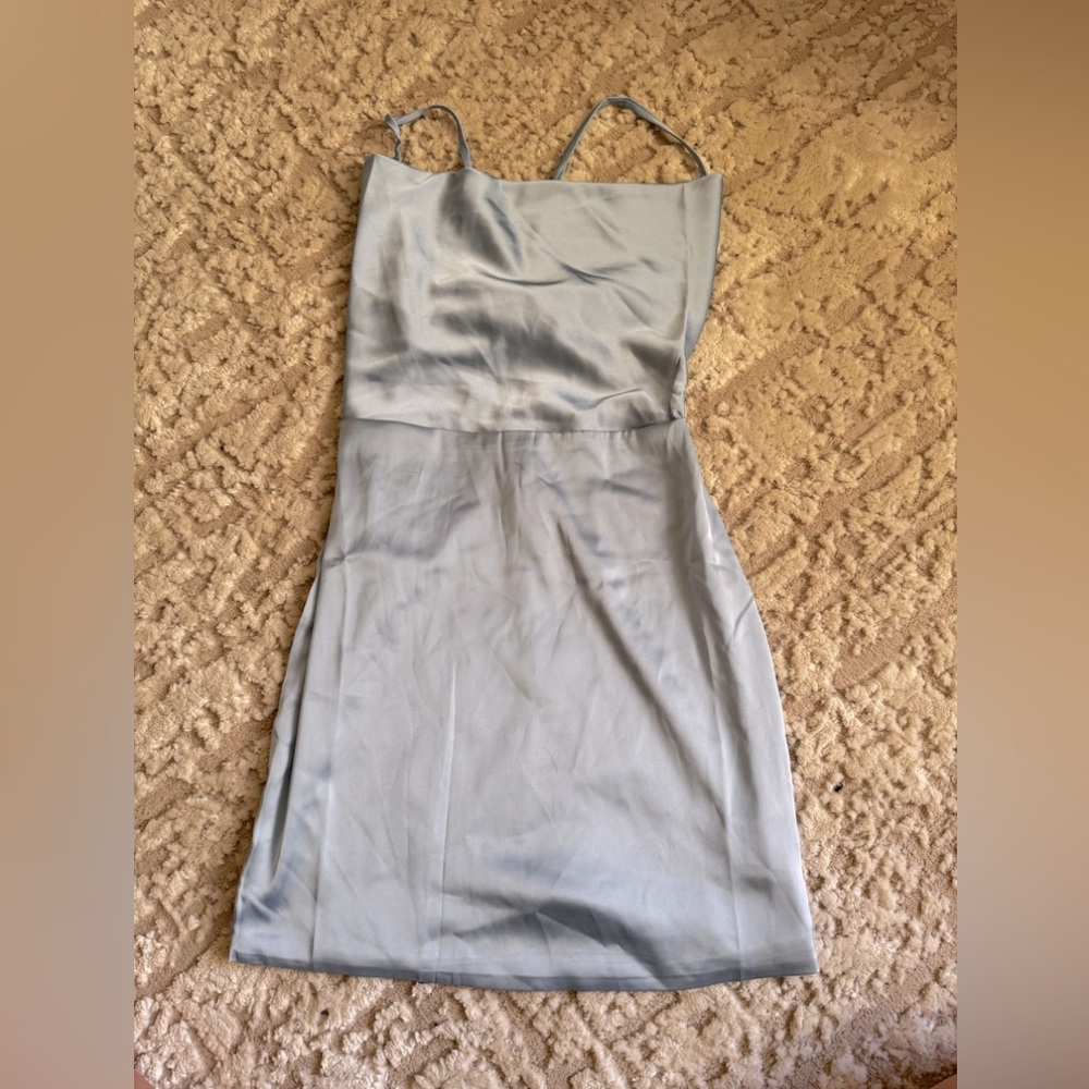Fashion Nova Baby Blue silk dress